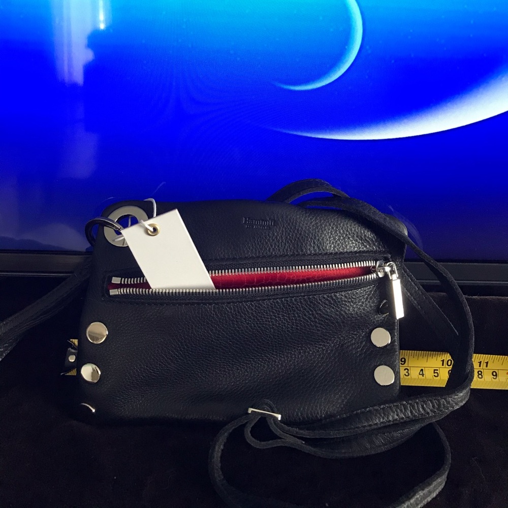 Hammitt nwt black with a red croc pocket